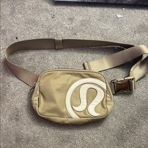 Lululemon Everywhere Beige Logo Belt Bag